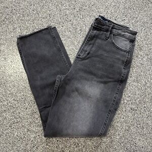 Hollister Ultra High Rise Mom Jeans Womens 1 25x27 Black Raw Hem Stretch